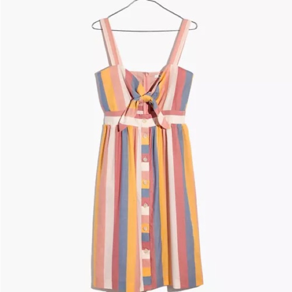 Madewell Striped Tie Front Dress